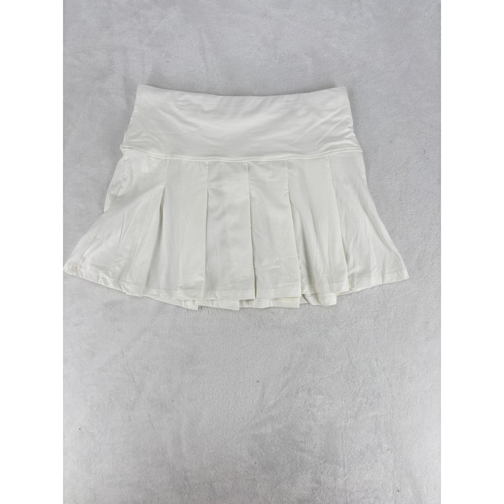 WallFlower Pleated Tennis Skort Womens Size Large Snow White Athletic Activewear